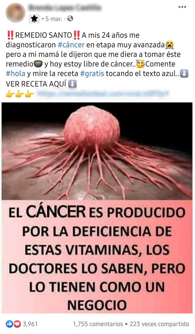 Viral sobre el origen del cáncer.
