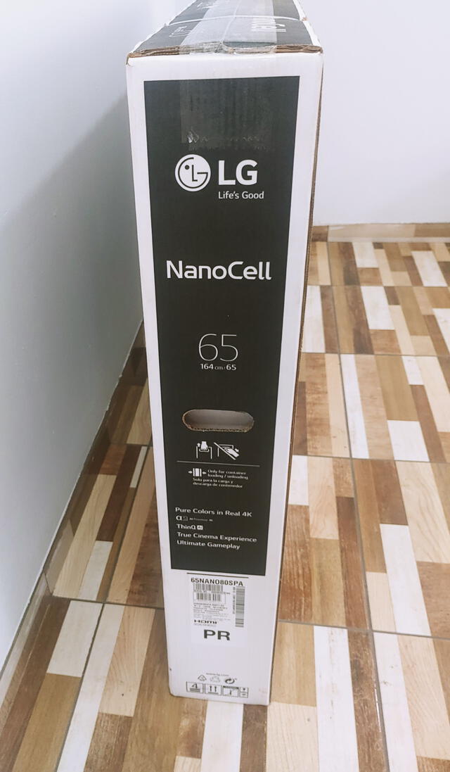 Lateral de la caja del LG NanoCell de 65 pulgadas