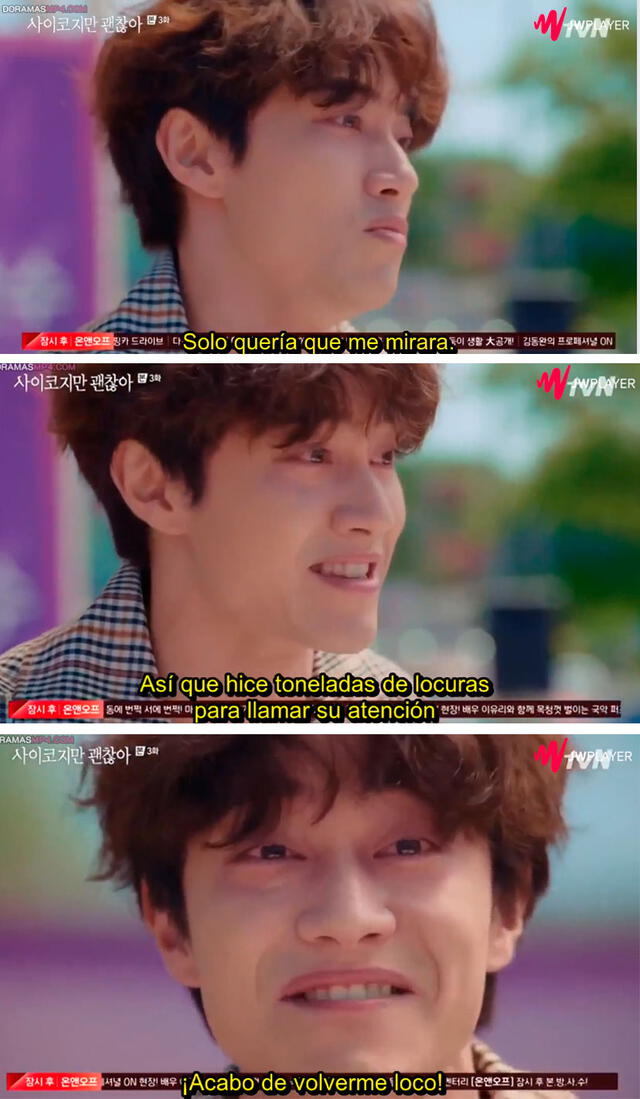 Cameo de Kwak Dong Yeon en el tercer episodio de It's Okay to Not Be Okay.  Crédito: tvN