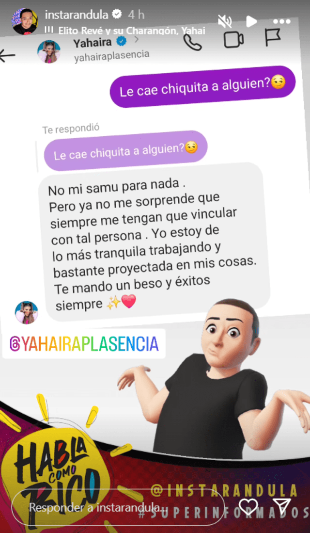 Yahaira Plasencia denied any hint to Farfán.  Photo: Instagram / Instarándula   