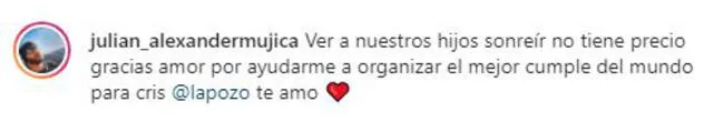 Publicación de Julián Alexander Foto: Instagram