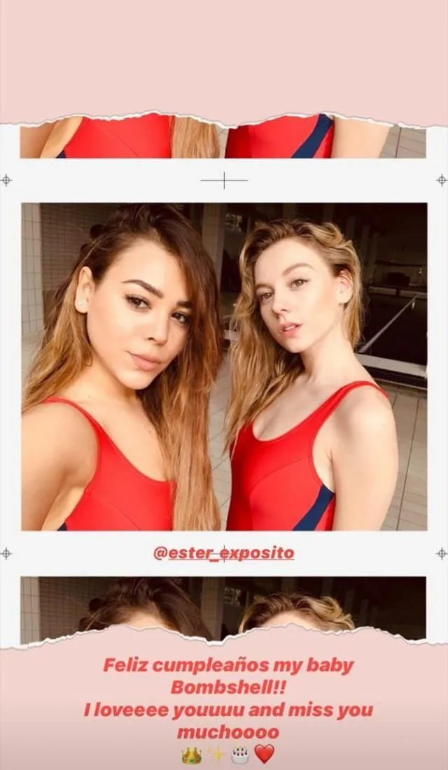 Danna Paola y Ester Expósito. Fuente: Instagram