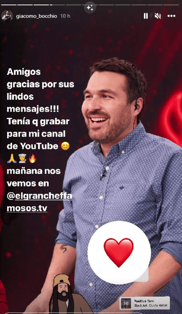 El mensaje de Giacomo Bocchio en redes sociales. Foto: Instagram   