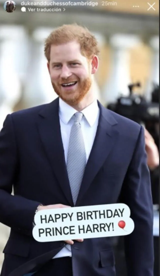 Saludo de cumpleaños de los Duques de Cambridge a Harry. Foto: Captura cuenta oficial de Instagram de Duke and Duchess of Cambridge