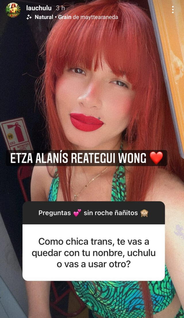 12.5.2022 | La Uchulú reveló su nombre cómo mujer transgénero. Foto: captura Instagram