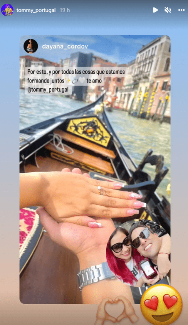 Tommy Portugal le pide matrimonio a su novia. Foto: Instagram