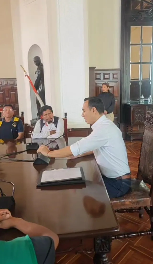 Presidente José Jerí se reune con alcalde de Pataz, Aldo Mariños. Foto: difusión 