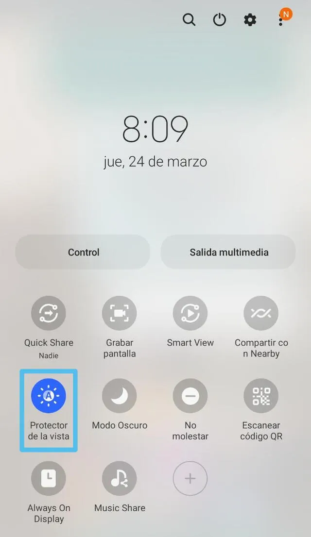 Filtro de luz azul en Android