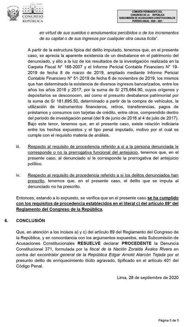 Conclusión Acusación Edgar Alarcón