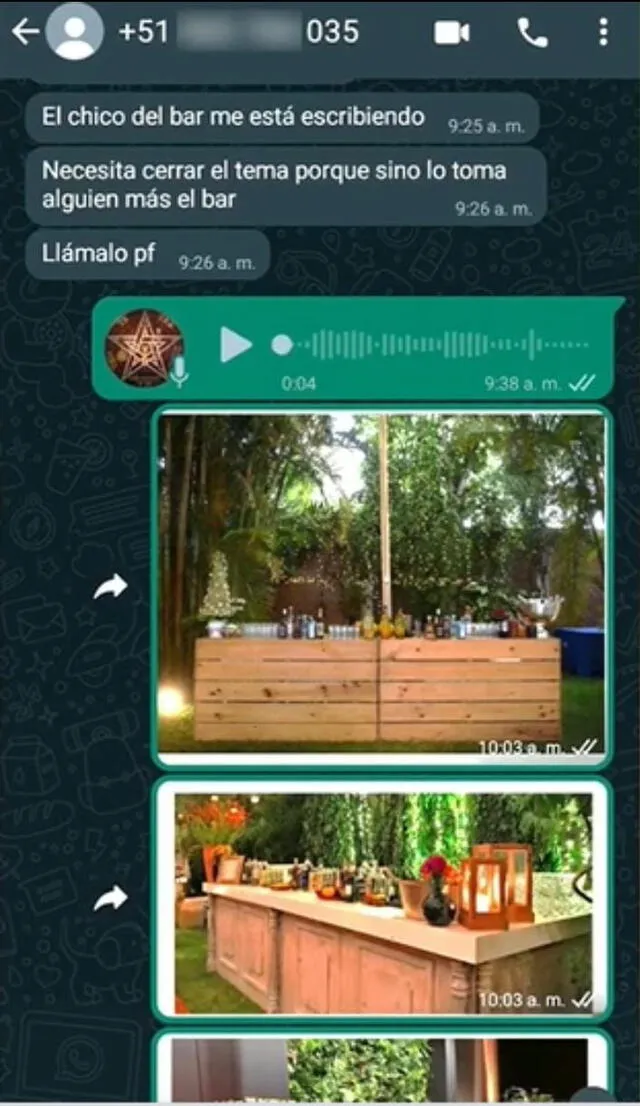 El primer chat evidencia la coordinación con los tragos en la fiesta de Paul García   