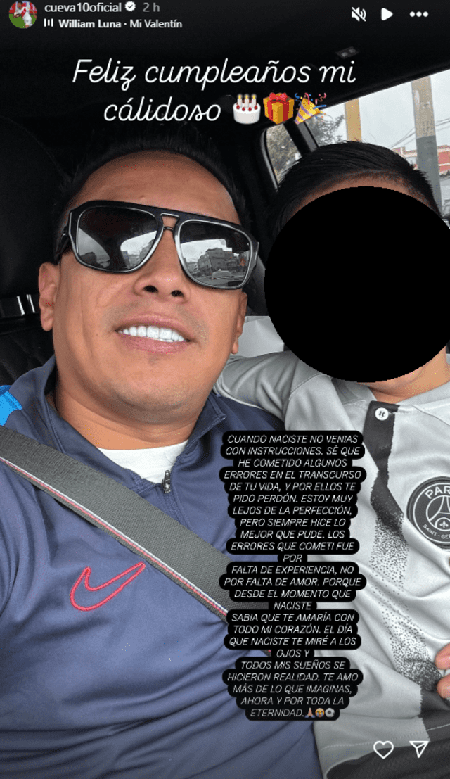 Christian Cueva y su sensible mensaje a su hijo en el día de su cumpleaños. Foto: Instagram.    