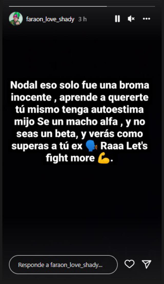 2.6.2022 | Faraón Love Shady envía mensaje a Christian Nodal. Foto: captura Instagram