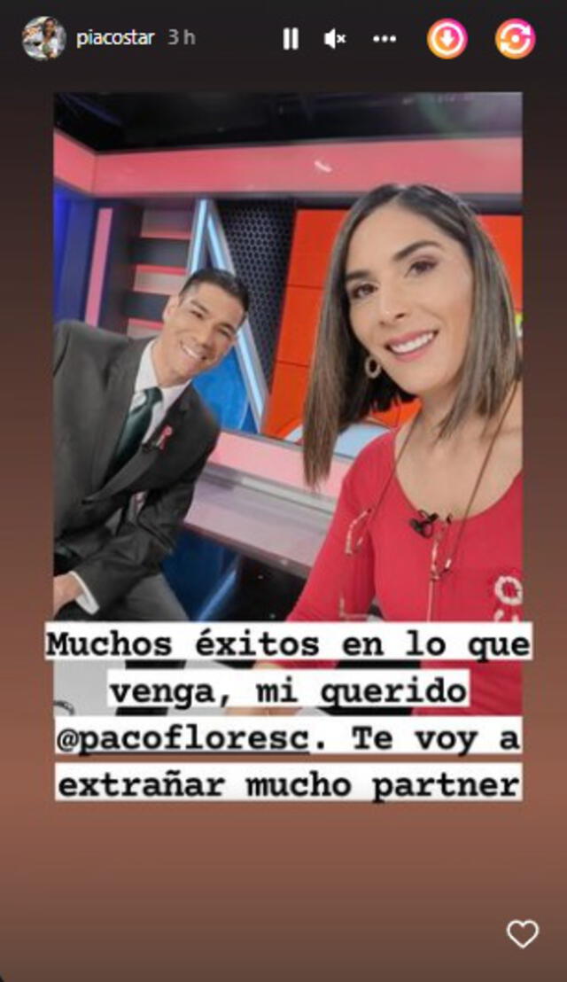29.7.2022 | Pamela Acosta se despide de Paco Flores. Foto: captura Instagram