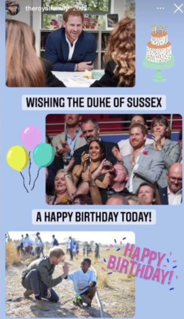 Saludo de cumpleaños de la Reina Isabel II a su nieto Harry. Foto: Captura cuenta oficial de Instagram de la Familia Real.