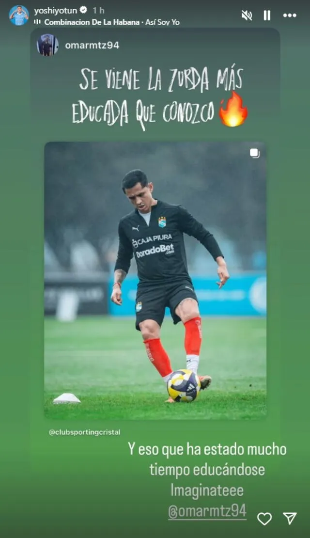 Mensaje de Yoshimar Yotún. Foto: captura de Instagram   