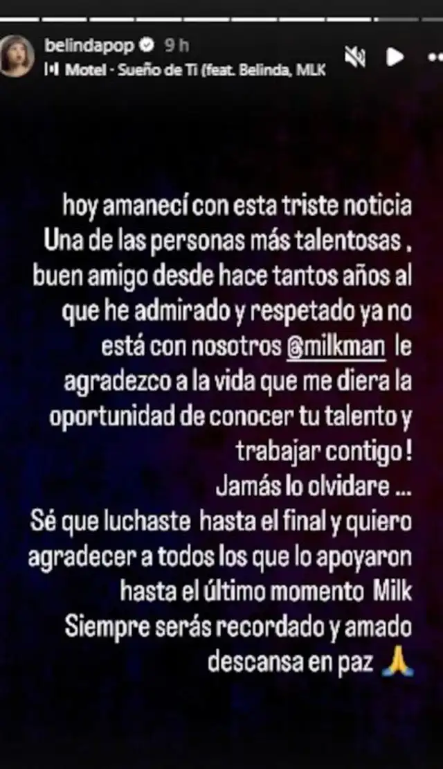 Belinda se despide de su amigo Milkman