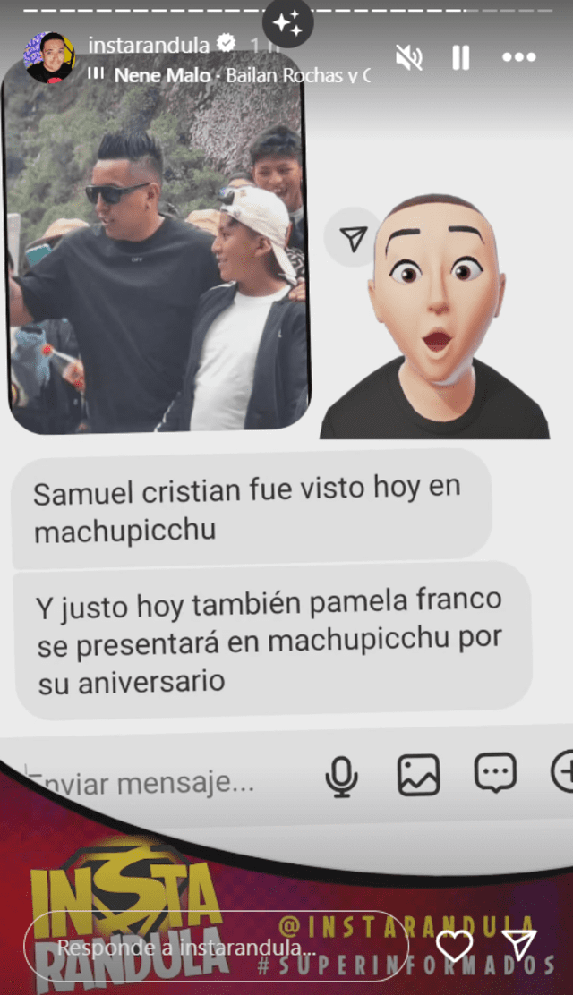 Samuel Suárez muestra evidencia a través de su portal Instarándula. Foto. Instagram   