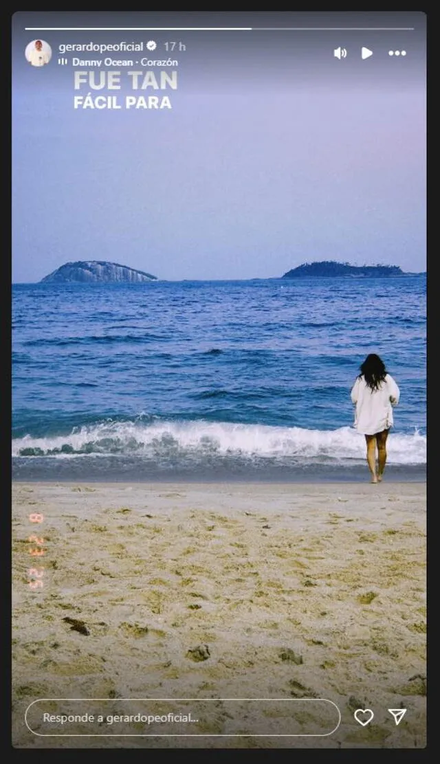 Historia de Gerardo Pe en Instagram. Foto: Gerardo Pe.   