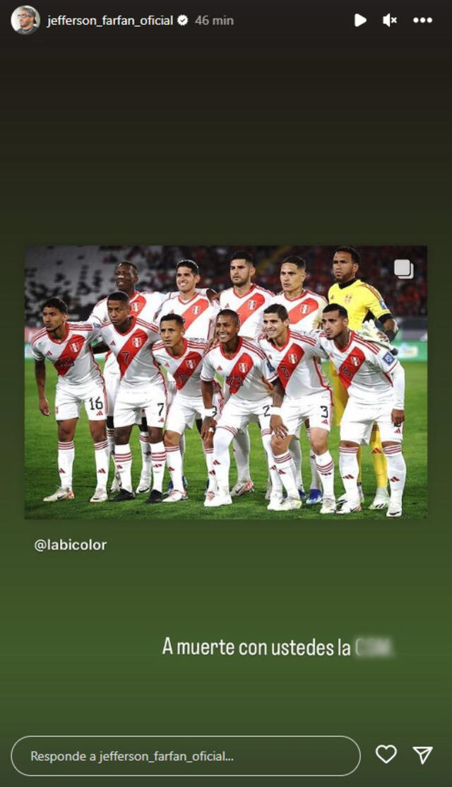 Mensaje de Jefferson Farfán. Foto: captura de Instagram   