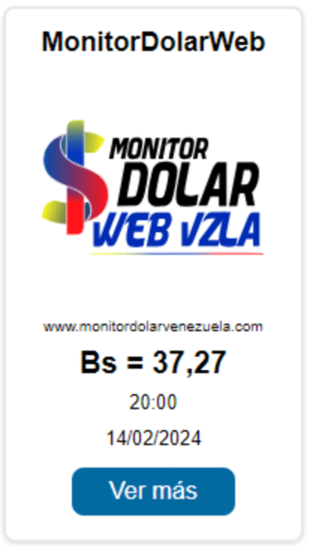    Monitor Dólar hoy, 14 de febrero: precio del dólar en Venezuela. Foto: monitordolarvenezuela.com      