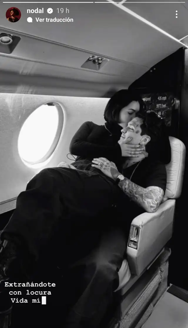 Christian Nodal comparte foto con su novia Ángela Aguilar con emotivo mensaje "Extrañándote con locura vida mía". Foto: Instagram nodal   