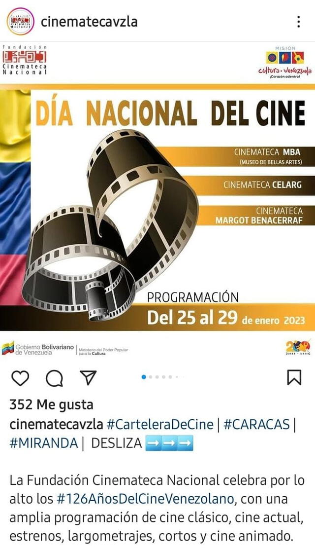 Organizaciones realizan diversas actividades por los 126 años del Cine Venezolano. Foto: Fundación Cinemateca Nacional   