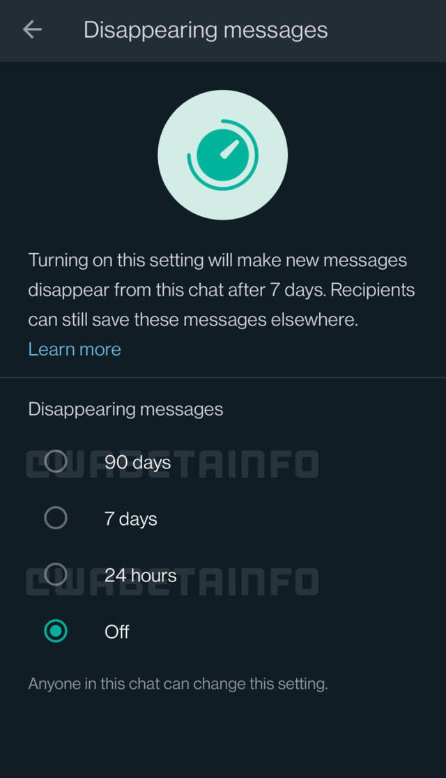 Mensajes temporales en WhatsApp
