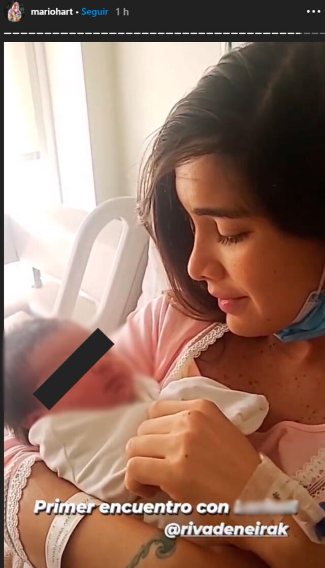 Mario Hart comparte el primer encuentro entre Korina Rivadeneira y su bebé recién nacida | FOTO: Instagram