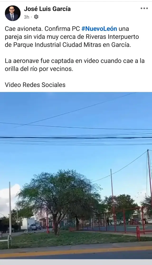 Publicación de José Luis García que al poco tiempo borró. Publicación de José Luis García que al poco tiempo borró.