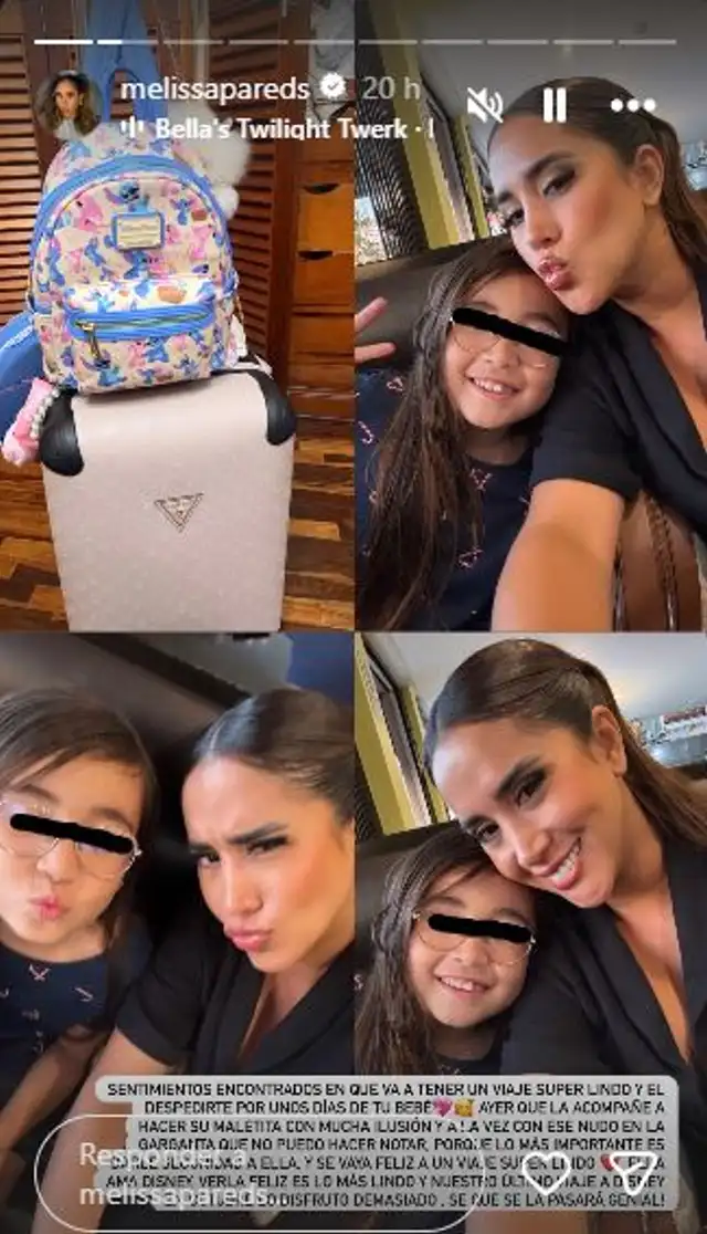 Melissa Paredes se muestra sensible por vieja de su hija.