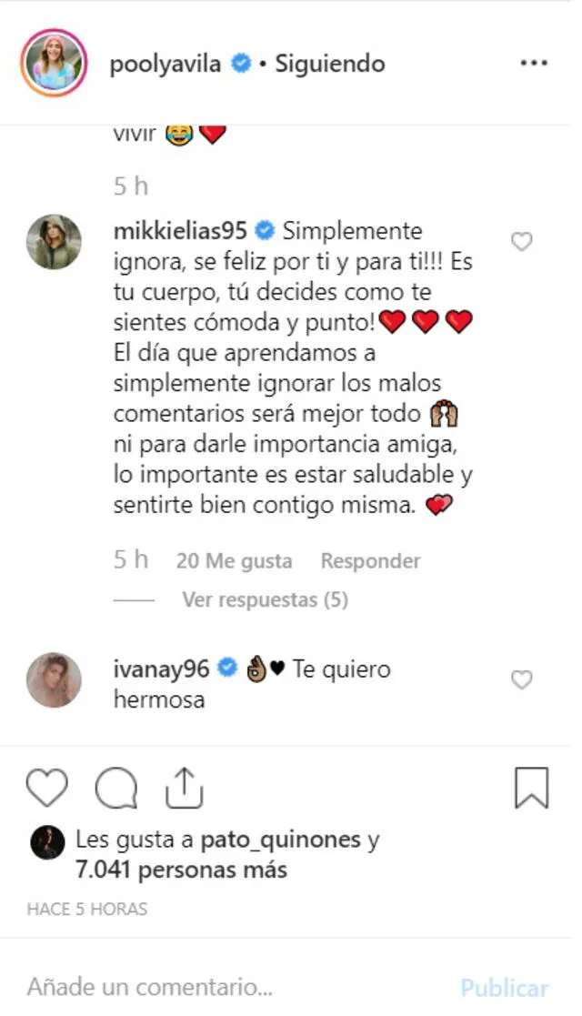 Comentarios de Michela Elías e Ivanna Yturbe.