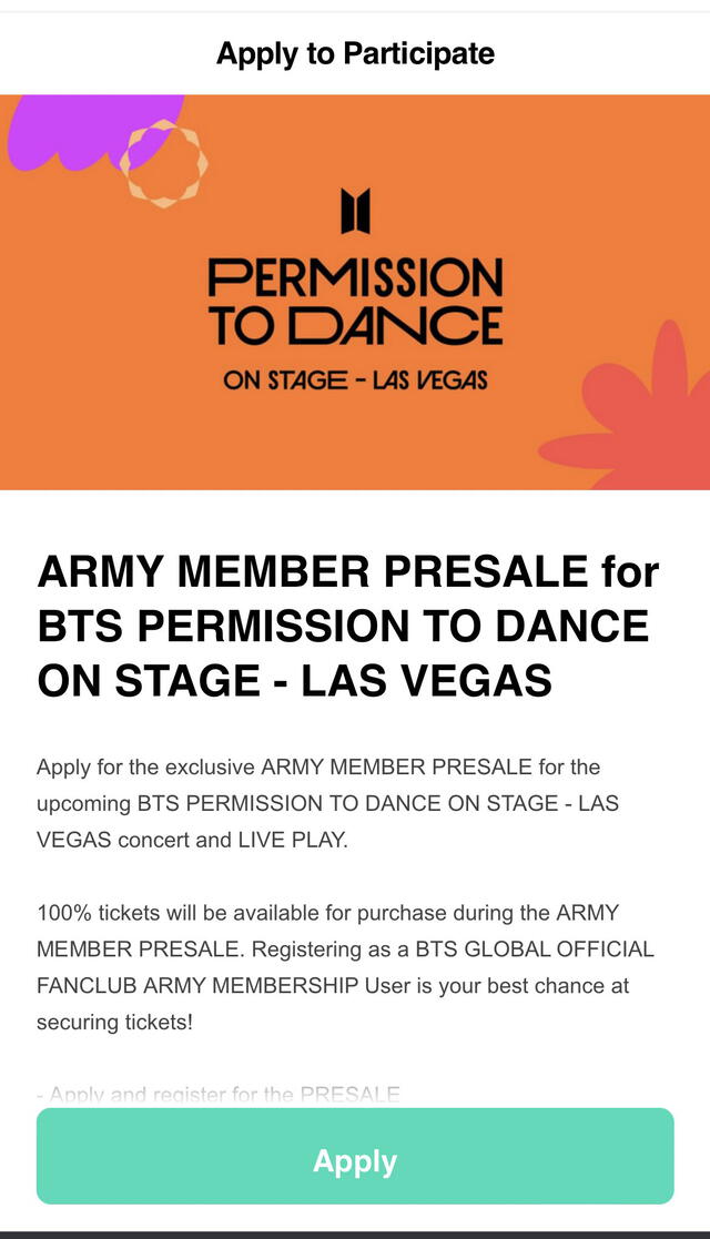 BTS, registro preventa PTD Las Vegas, Weverse ARMY