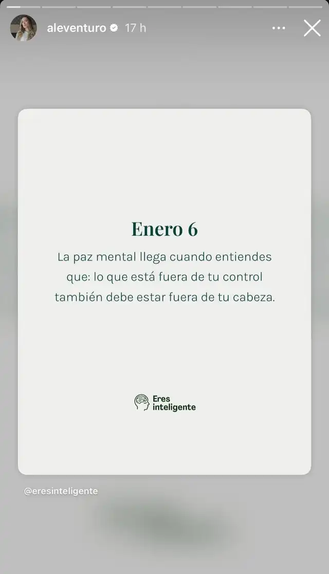 Ale Venturo comparte reflexión en sus redes sociales. Captura: Instagram   