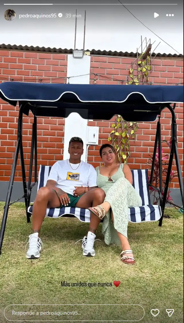 Pedro Aquino junto a su esposa Katherine Fernández. Foto: Instagram   