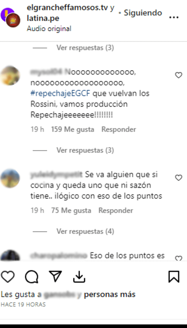 Usuarios expresaron su molestia tras eliminación de Renato Rossini. Foto: Instagram    