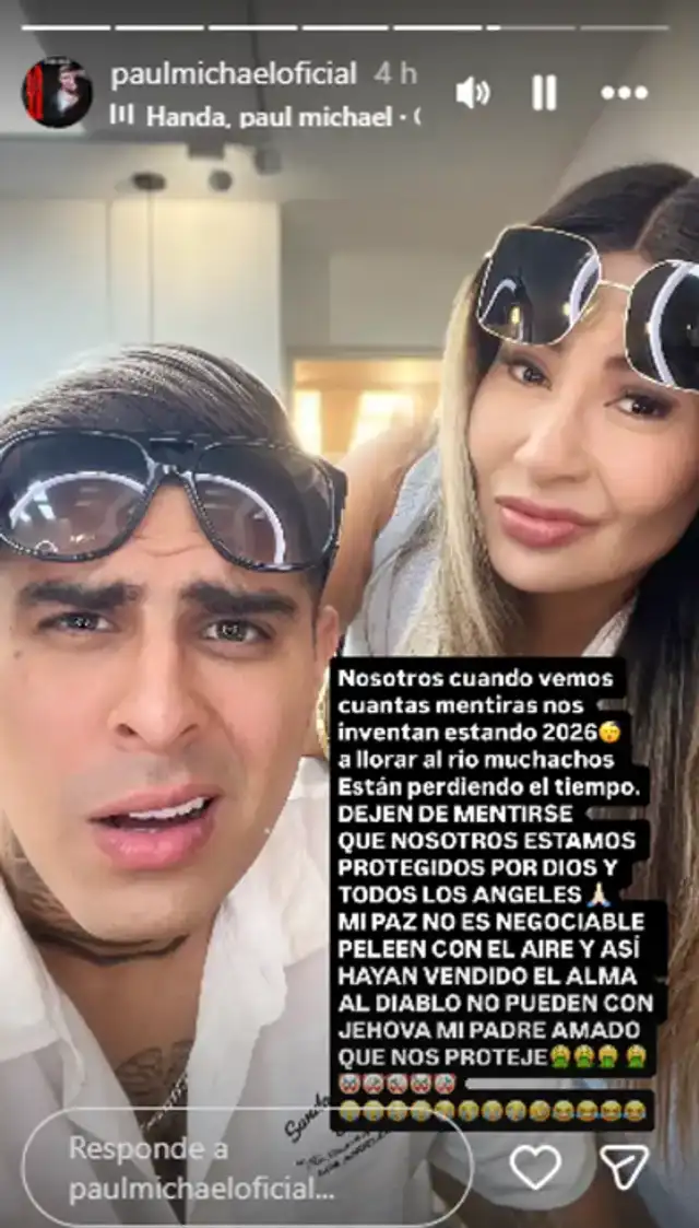  Publicación de Paul Michael defendiendo a Pamela López. Foto: IG   