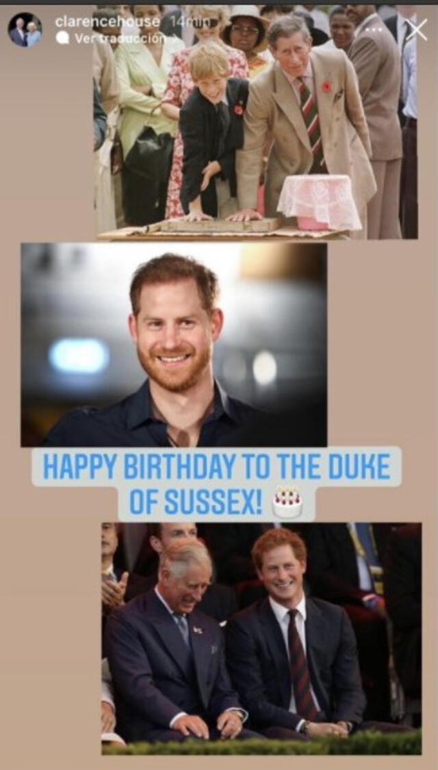 Saludo de cumpleaños del Príncipe Carlos a su hijo Harry. Foto: Captura cuenta oficial de Instagram de Clarence House