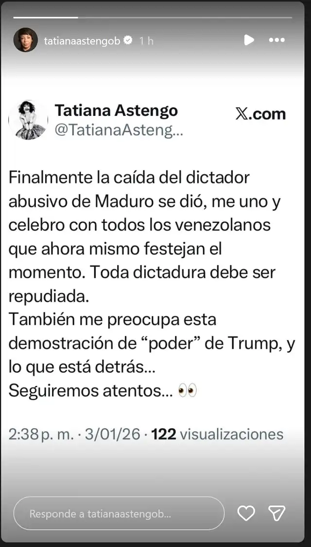 Pronunciamiento de Tatiana Astengo   