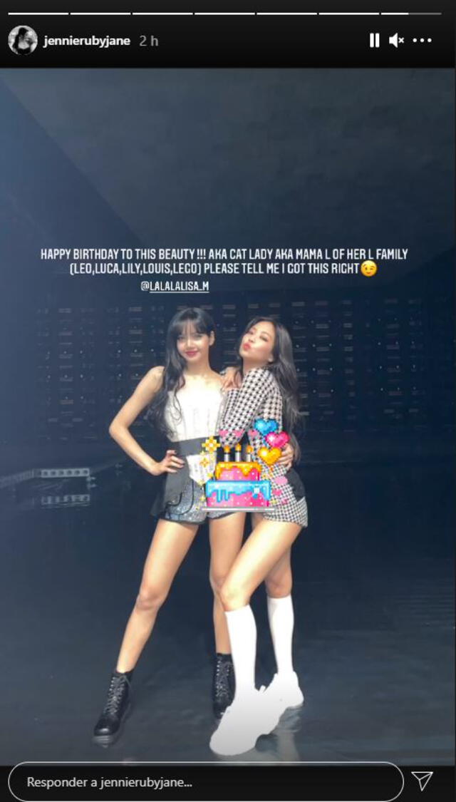 Mensaje de Jennie por el cumpleaños de Lisa de BLACKPINK. Foto: captura Instagram Mensaje de Jennie por el cumpleaños de Lisa de BLACKPINK. Foto: captura Instagram