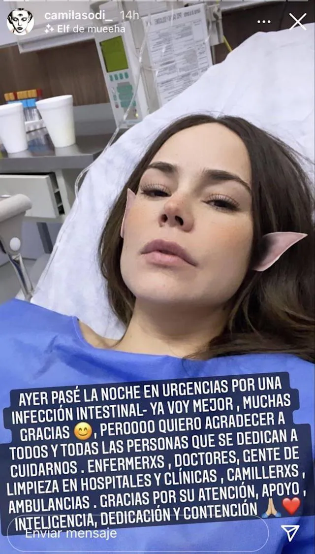 Camila Sodi fue hospitalizada de emergencia por una infección intestinal