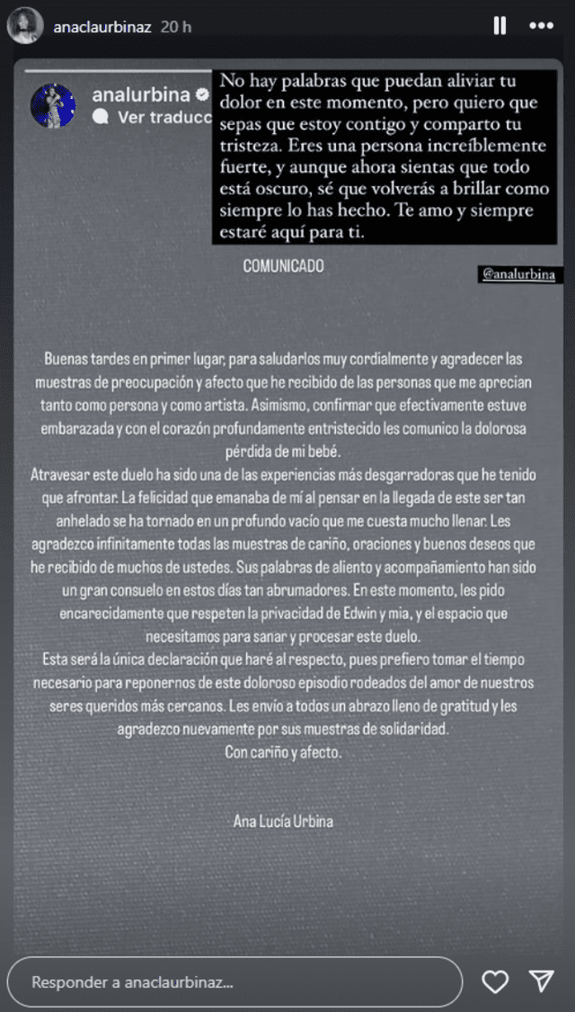  Ana Claudia Urbina dedicó emotivas palabras a su hermana. Foto: Instagram/Ana Claudia Urbina   