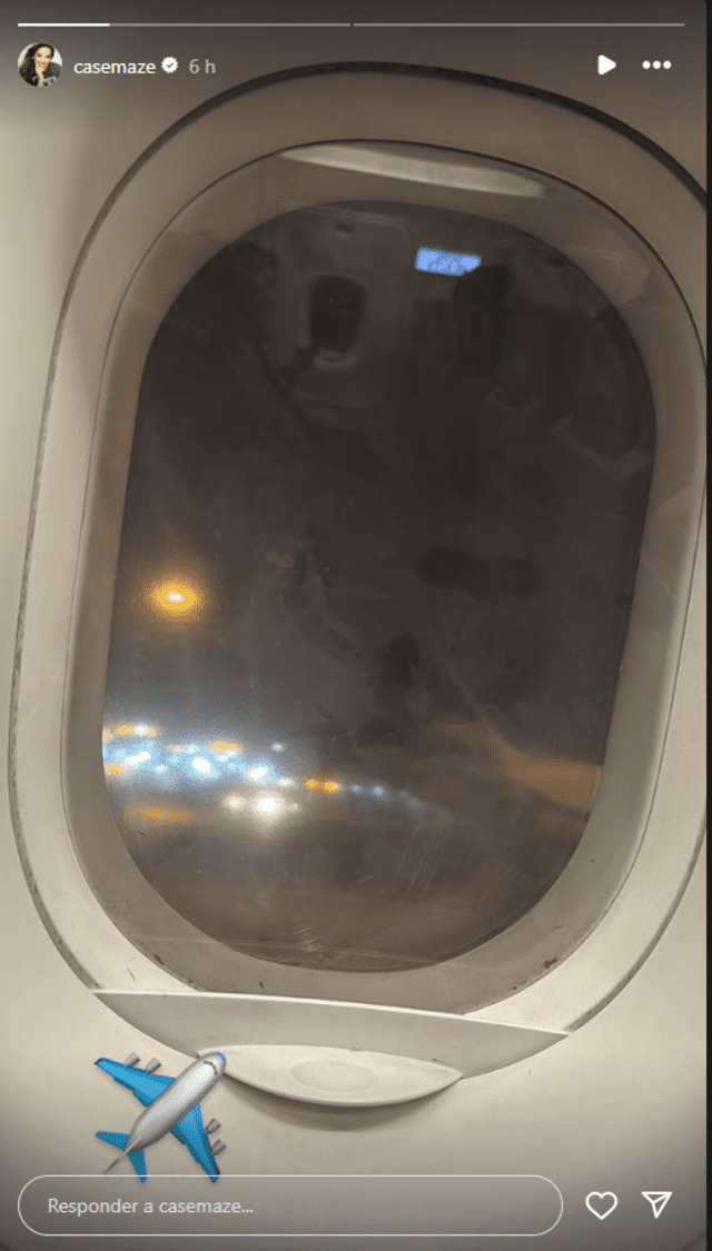 Imagen compartida por Cassandra Sánchez desde un avión. Foto: Instagram. Imagen compartida por Cassandra Sánchez desde un avión. Foto: Instagram.