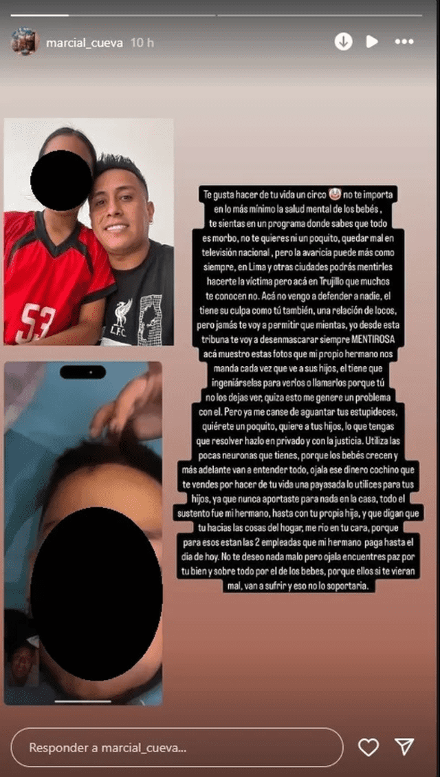  Marcial Cueva desmintió a Pamela López sobre visitas de Christian Cueva a sus hijos. Foto: Instagram   