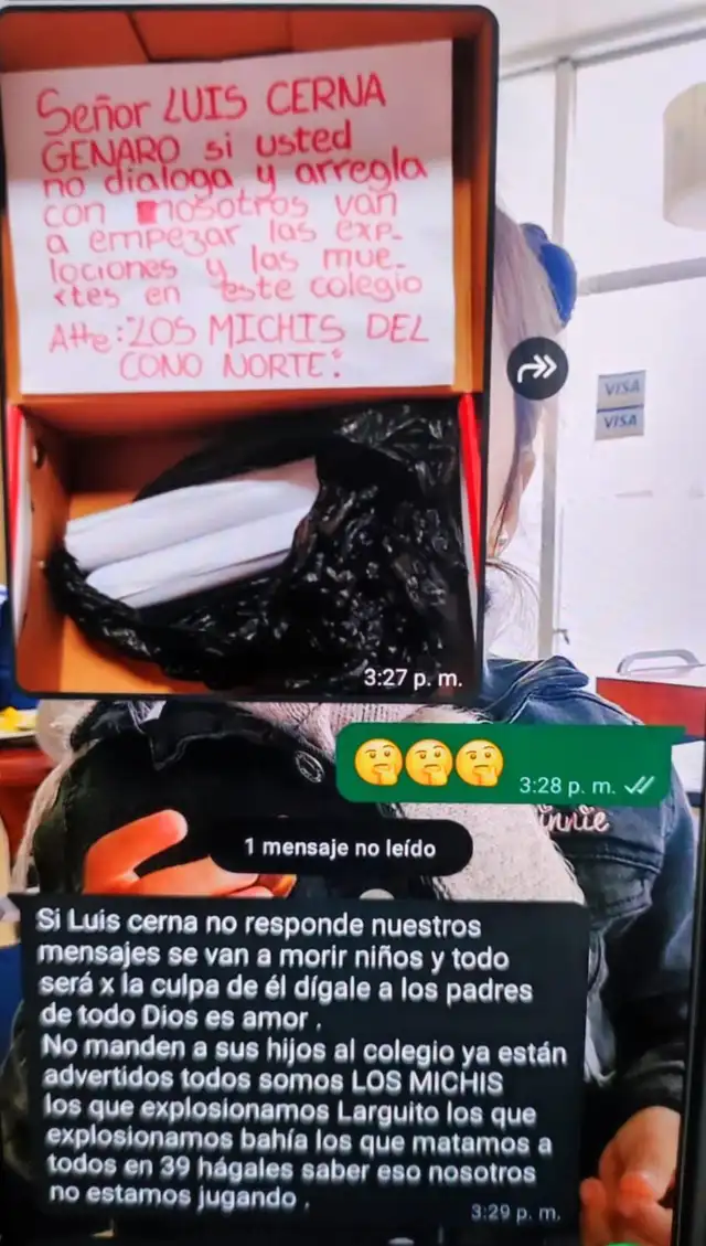 Amenaza de extorsionadores hacia el colegio Dios es Amor.