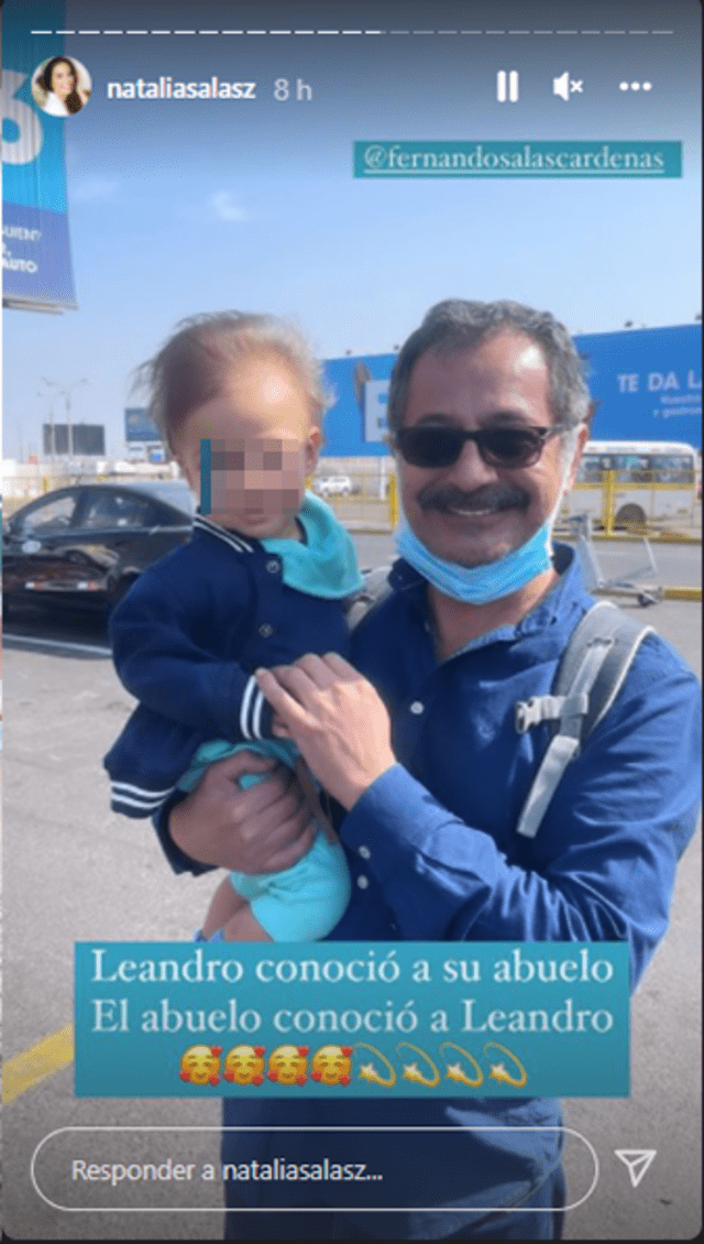 El padre de Natalia Salas conoció a su nieto Leandro por primera vez. Foto: Natalia Salas/Instagram