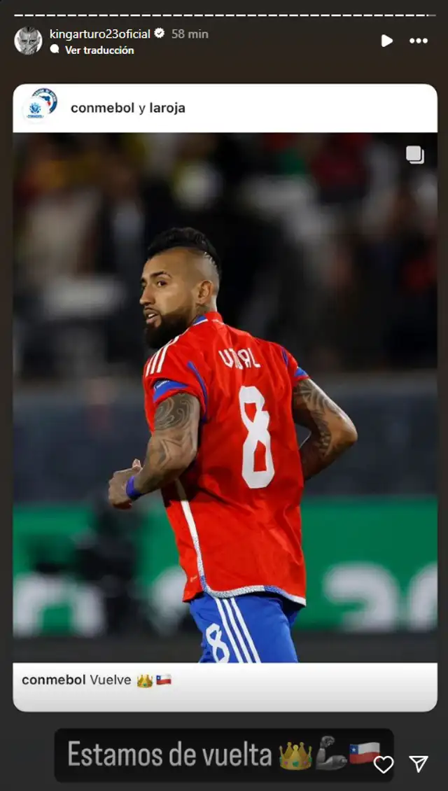 Arturo Vidal se pronunció por redes sociales. Foto: captura de Instagram. Arturo Vidal se pronunció por redes sociales. Foto: captura de Instagram.