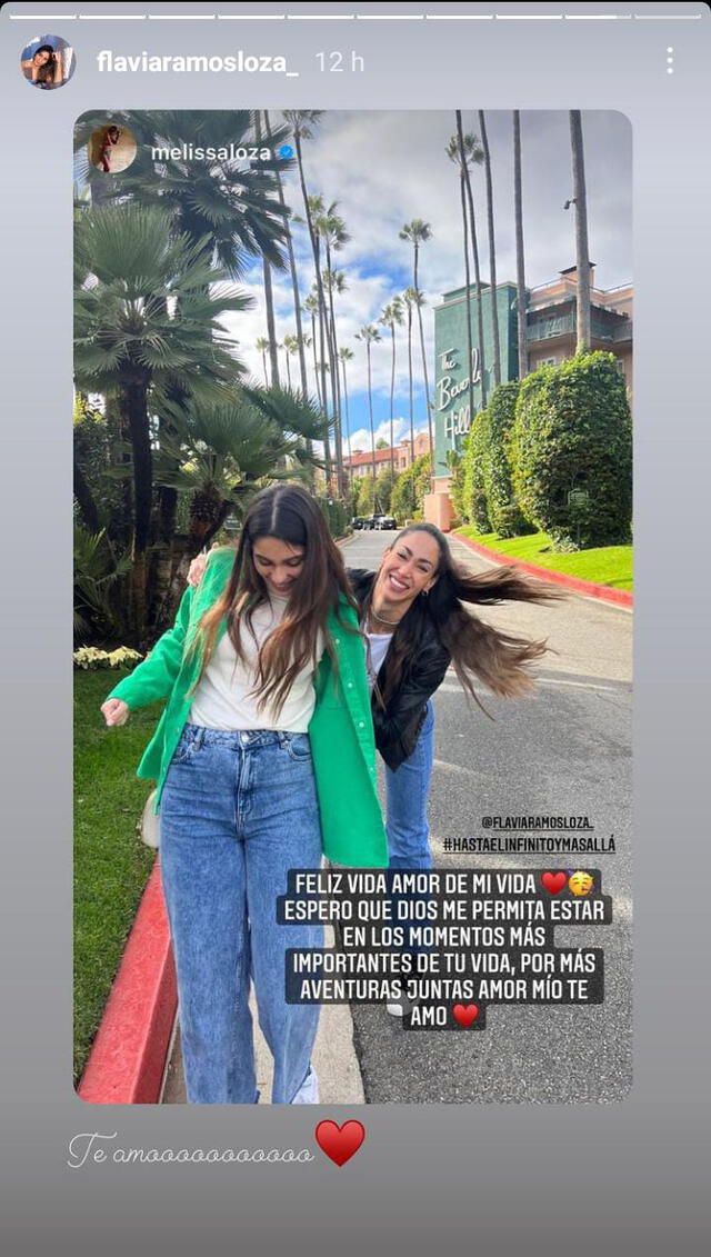 Flavia Ramos respondió el saludo de Melissa Loza. Foto: Flavia Ramos/ Instagram