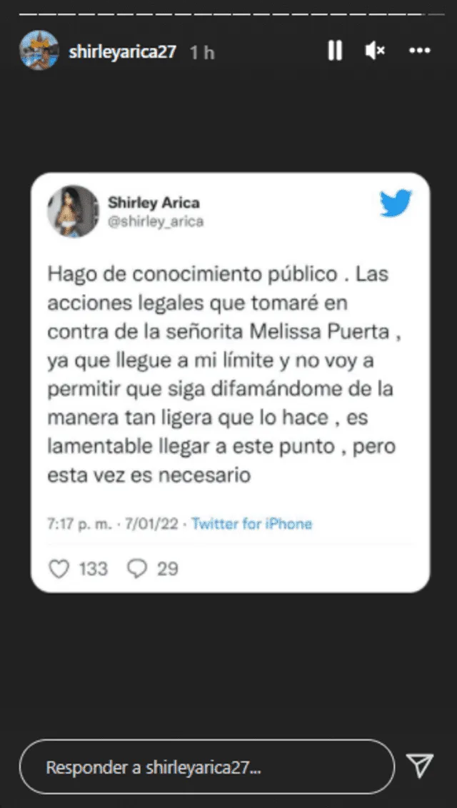 Shirley Arica dice estar cansada de que la difamen. Foto: Shirley Arica/Instagram