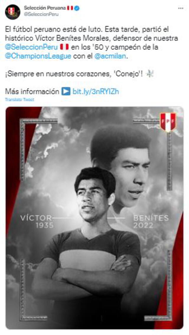 Publicación de la selección peruana. Foto: captura Twitter