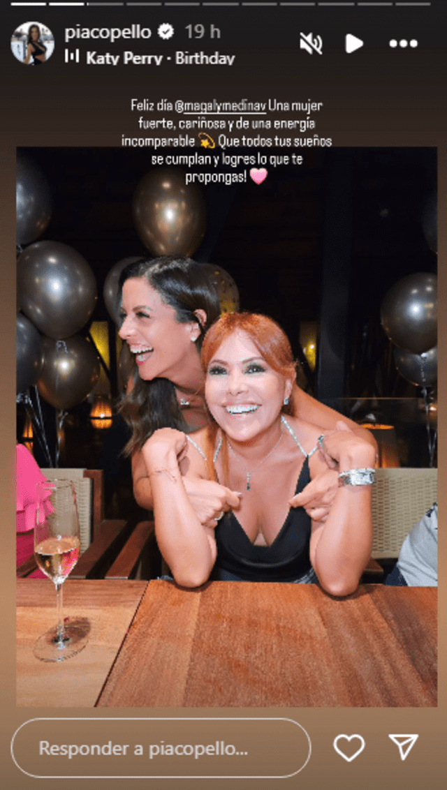  María Pía Copello y sus buenos deseos a Magaly Medina. Foto: Instagram de María Pía Copello.    